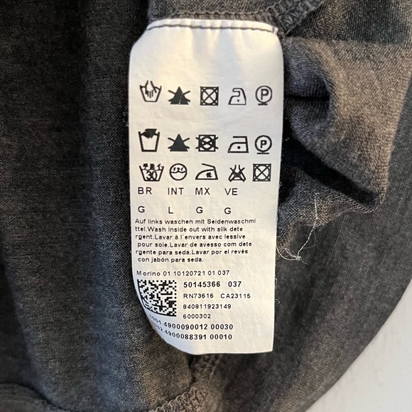 Boss Hugo Boss Top Silk & Cashmere Grey Long Sleeves V Neck Top Sz L EUC - Picture 11 of 11